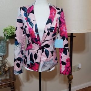 NWT CeCe Pink Floral Blazer Size 2
